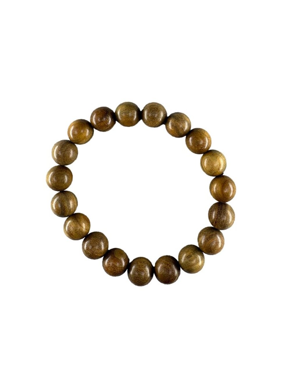 Natural Green Sandalwood Bead Bracelet 10mmx19 Mala Prayer 13.6g - Picture 6 of 6